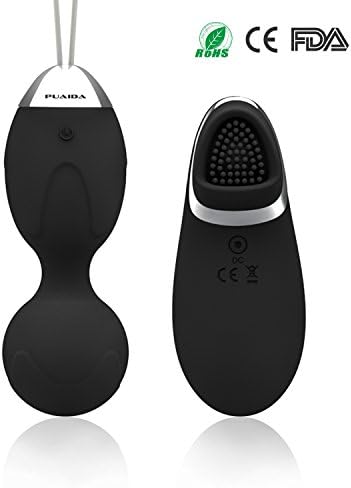 PUAIDA Small Electric Vibrator, 2 in 1 Wireless Remote Control with Mini Massager – USB Rechargeable and Waterproof Egg for Women with 10 Vibration Modes