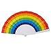 Juvale Rainbow Folding Hand Fans - 6-Pack 9 in Folded & 15 in Open - Multi-Color - Bulk Pride Party Decor & Cooling Accessory