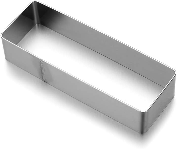 Unstopup Rectangle Mold Tiramisu Bakeware Ring Mousse Molds Cookie Cutters Cake Kitchen Baking Tool(12.3x4.3cm)