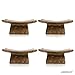 Hosley Square Ceramic Pillar Candle Holders & Incense Stick Holder for Modern Ritual Accessories for Mindful Living and Home Ambiance Light Brown (Set of 4)