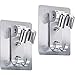 CHENGU 2 Pcs Shower Head Holder Strong Adhesive Shower Head Wall Mounting Bracket Adjustable Wand Stand with 2 Hanger Hooks No Drill Need
