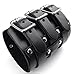 Black 9cm Wide Leather Bracelet Band Hip-hop Punk Gothic Style Leather Cuff Buckle Decoration