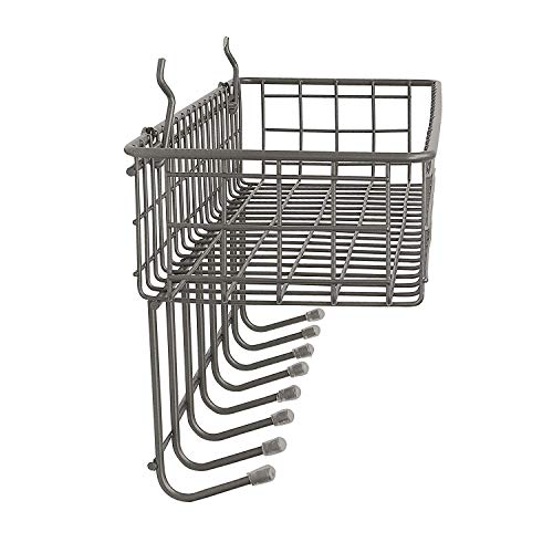 Spectrum Pegboard & Wall Mount Wire Basket With 8Hook Station