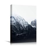 Canvas Wall Art Expressive Landscape Chic Dramatic Duotone Hallway Landscape Mountain Photography - 12x18 inches