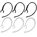 6 Pack Replacement Ear Piece Clamp Ear Hook Loop - Set of 3 PCS Clear + 3PCS Black 8mm Inner-Diameter Shape Hook for Bluetooth-Headsets Headphones
