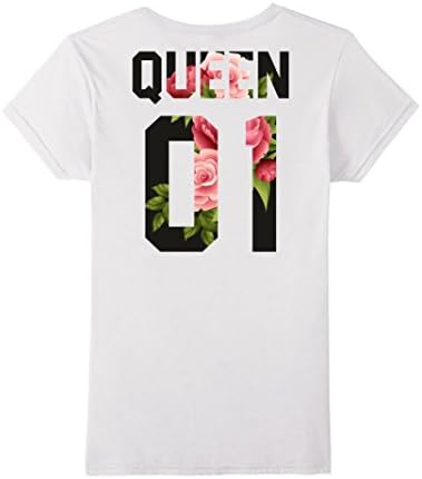 Womens King Queen Prince Princess Sport Rose Family Matching Tshirt Large White