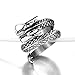 Men's Vintage Gothic Stainless Steel Band Rings Silver Black Chinese Dragon Punk Biker Rings Size 11