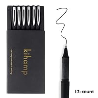 Kihamp Pens,Black lnk Pens Set,0.7mm Gel Pens,Black,12-Count (Fine Point, Silver)