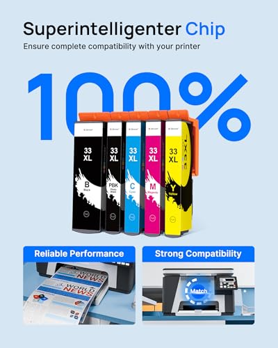 GPC IMAGE Compatible Ink Cartridge Replacement for Epson 33XL for Expression Premium XP-540 XP-530 XP-830 XP-7100 XP-900 XP-640 XP-630 XP-635 XP-645 (Black Photo Black Cyan Magenta Yellow 15-Pack)