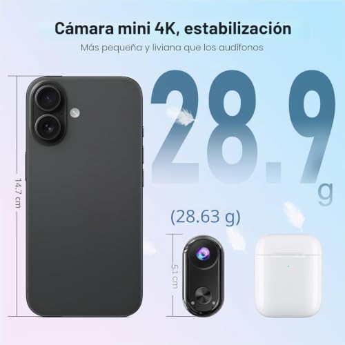 Camlance 4K Mini Sports Camera, 20MP Portable for POV Camera, 6 Axis EIS Body Camera, 40M Underwater Camera, WiFi Mini Magnetic Camera (with 64GB TF and Mounting Accessories)