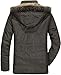Winter Coats Jackets for Men Warm Parka Faux Fur Lined with Detachable Hood Black XXL