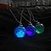UINKE Glow in the Dark Luminous Dandelion Glass Globe Pendant Necklace,Blue&Green