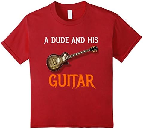 unisex-child A Dude And His Guitar Rock Band Tshirt 4 Cranberry