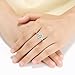 Vibrille Sterling Silver 4 Carat Round-Cut Solitaire Cubic Zirconia Engagement Rings for Women