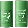 2 Pcs Green Tea Mask Stick for Face,10 Minutes Blackhead Remover with Green Tea Extract, Moisturizing Face mask, Green Mask S