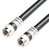 Postta Digital Coaxial Cable(15 Feet) Quad Shielded Black RG6 Cable with F-Male Connectors