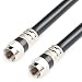 Postta Digital Coaxial Cable(15 Feet) Quad Shielded Black RG6 Cable with F-Male Connectors