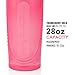 BOTTLED JOY Protein Shaker Bottle, Sports Water Bottle, Shaker Cups for Gym Drinking Bottle Mixer Shake Water Bottles 28oz 800ml (Hot Pink)