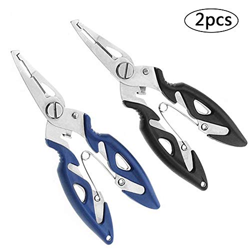 Betoy 2 Pcs Pince De Peche, Acier Inoxydable Multi Pince à Pêche En Titane (retirer Le Crochet, Tresse Ligne Coupe,) Multifonctionnelle Ciseaux Coupe Ligne Enlève-crochet Outil D’attirail