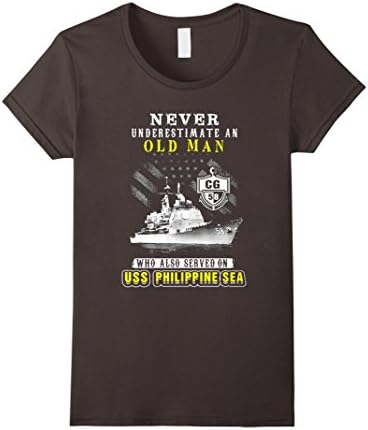 Womens USS Philippine Sea (CG-58) Tshirt Large Asphalt