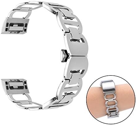 CUZOW Fitbit Charge 2 Stainless Steel Flexible Adjustable Replacement Watch Band