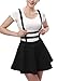 Urban CoCo Womens Elastic Waist Pleated Short Braces Skirt (Small, Black)