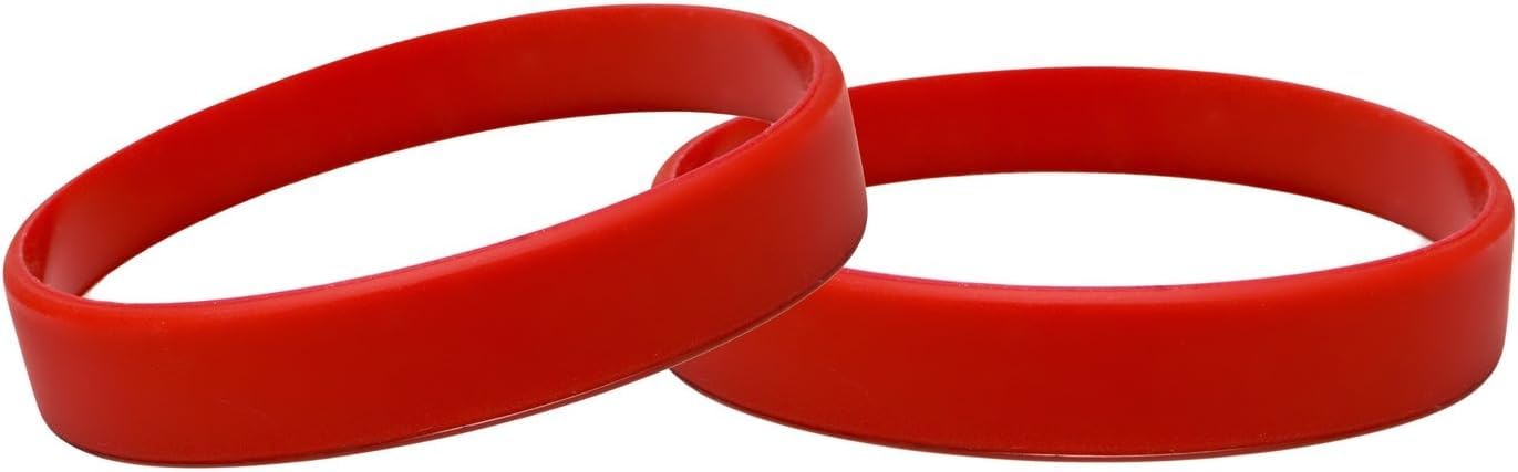 10 Pack Of Adult Silicone Wristbands (Dark Red)