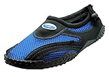 AimTrend Mens Water Pool Beach Aqua Shoe Black -Royal Blue-11