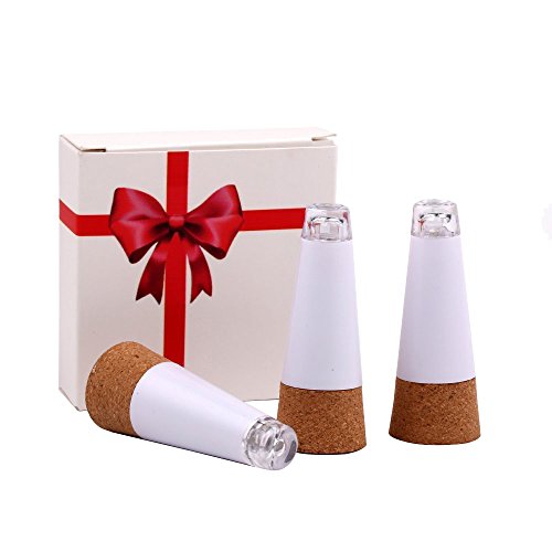 3 packs cork shaped rechargeable led bottle light for p…