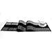 SHACOS Woven Vinyl Table Runner 12 x 54 inch PVC Runner for Dining Table Coffee Table Counter Wipe Clean Indoor Outdoor, Ombre Black and Gray