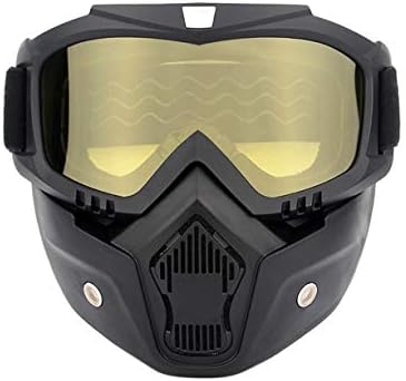 foreverH Motorcycle Helmet Riding Goggles Detachable Mask Goggles Adjustable Anti-Slip Motocross Face Mask