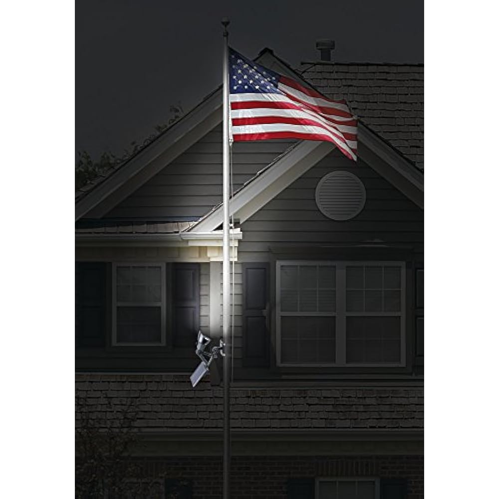 92320 Spotlights 50Lumen Solar Flag Pole Light Kit With Rechargeable