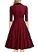Miusol Women's Retro V Neck Half Sleeve 1950'S Party Swing Dress,Medium,Wine Red