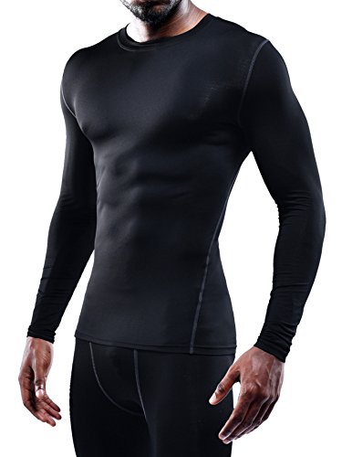 image for Neleus Men's 3 Pack Athletic Compression Sport Running T Shirt Long Sl