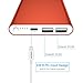 POWERADD Pilot 4GS 12000mAh Power Bank with 8 Pin Input, Compatible with Smartphones, Tablet and More, Coral Red (MFi 8-Pin Cable Include)