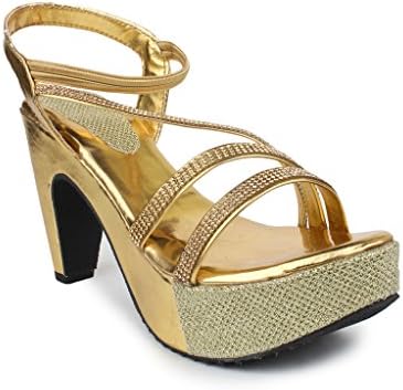 Bonzer Women's Synthetic Leather Heel Sandals