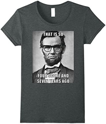 Womens Funny Hipster Abraham Lincoln T Shirt Medium Dark Heather