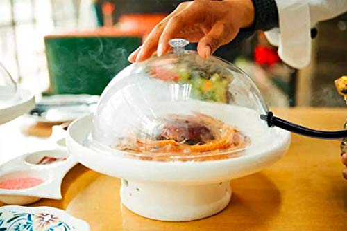 TMKEFFC Smoking Cloche Dome Cover 10 inch Lid for Smoke Infuser Specialized Accessory for Smoker Gun Smoking Infusion Plates, Bowls and Glasses, Transparent - Thumbnail 2