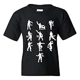 Emote Dances - Funny Gaming Parody Video Game Youth T Shirt - Small - Black