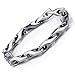 Urban Jewelry Classy Men's Solid Heavy Wheat Tungsten Carbide Bracelet - 3 Sided Links (Silver)