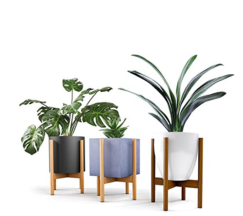 RISEON Mid Century Modern Plant Stand, Wood Indoor Flower Pot Holder Display Potted Rack Rustic,Large Wooden Floor Planter Stand (Planter Not Included) (Large, Dark Brown) - Thumbnail 5
