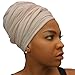 Stretch Head Wraps for Women | Extra Long Jersey Knit Turbans| Soft Cotton African Head wrap Scarf | CREAM