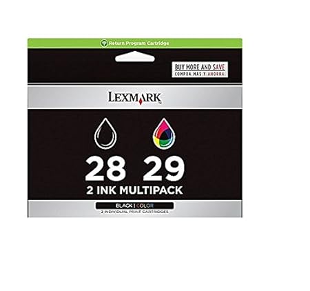 Lexmark 18C1520E 28/29 Tintenpatrone und dreifarbig Standardkapazität Schwartz: 175 Seiten, Farbe: 150 Seiten 2er-Pack Rückga