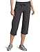 Danskin Women's Drawcord Crop Pant, Charcoal Heather, Large