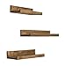 del Hutson Designs Rustic Luxe Floating Shelves, USA Handmade, Pine Wood, Set of 3 (Dark Walnut)