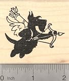 Valentine's Day Scottish Terrier Dog Cupid Rubber Stamp, Scottie