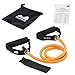 REEHUT Single Resistance Band Exercise Tube with Handle, Door Anchor and Manual, for Resistance Training, Physical Therapy, Home Workouts, Fitness, Pilates,Boxing Strength Training - Orange
