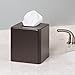 mDesign Metal Square Tissue Box Cover, Modern Facial Paper Holder - Accessories for Bathroom Vanity Countertop, Bedroom Dresser, Night Stand, Desk, Office and End Table - Unity Collection - Brown