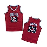 Kiond jionght Youth/Kids #23 Basketball Jersey Retro Athletics Jersey Red White Black