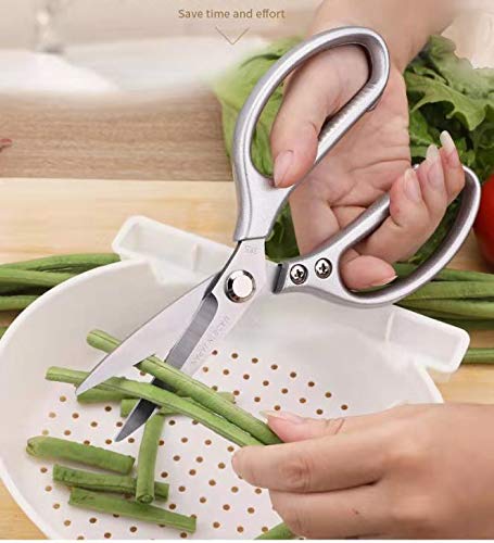 KSENDALO Kitchen Scissors, Multi-Purpose Japanese Heavy Duty Kitchen Shears with Adjustable Screws, for Meat, Poultry, Fish, Vegetables, Flower Stem and More